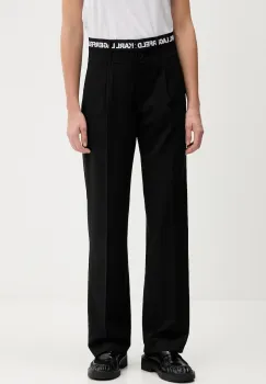 Karl Lagerfeld Jeans pantaloni culoarea negru, drept, high waist, A4W10142 imagine