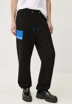 Karl Lagerfeld Jeans pantaloni de trening din bumbac culoarea negru, cu imprimeu, A1W10004 imagine