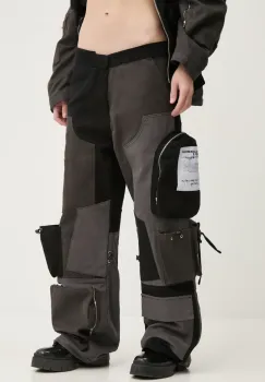 Karl Lagerfeld Jeans pantaloni femei, culoarea negru, lat, high waist, A1W10139 imagine