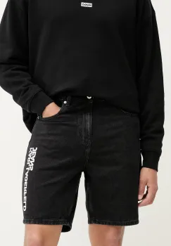 Karl Lagerfeld Jeans pantaloni scurti jeans culoarea negru, A3M10048 imagine