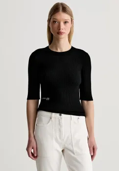 Karl Lagerfeld Jeans pulover cu maneca scurta pentru femei cu vascoza imagine