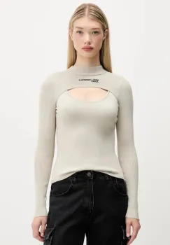 Karl Lagerfeld Jeans pulover culoarea bej, light, cu turtleneck, A4W18013 imagine