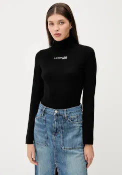 Karl Lagerfeld Jeans pulover culoarea negru, light, cu guler, A3W18007 imagine