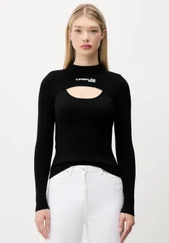 Karl Lagerfeld Jeans pulover culoarea negru, light, cu turtleneck, A4W18013 imagine