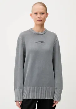 Karl Lagerfeld Jeans pulover de bumbac culoarea gri, A3W18037 imagine
