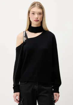 Karl Lagerfeld Jeans pulover de bumbac culoarea negru, cu turtleneck, A4W18019 imagine