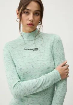 Karl Lagerfeld Jeans pulover femei, culoarea verde, light, cu turtleneck, A1W18025 imagine