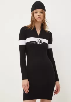 Karl Lagerfeld Jeans rochie culoarea negru, mini, mulata, 245J1310 imagine