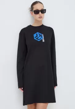 Karl Lagerfeld Jeans rochie culoarea negru, mini, mulata imagine