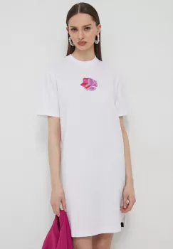 Karl Lagerfeld Jeans rochie din bumbac culoarea alb, mini, oversize imagine