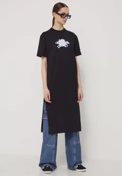 Karl Lagerfeld Jeans rochie din bumbac culoarea negru, mini, drept imagine