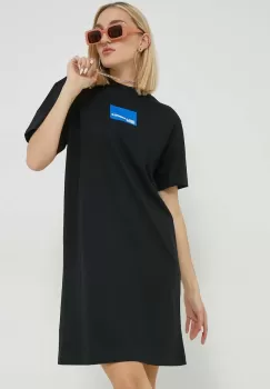 Karl Lagerfeld Jeans rochie din bumbac culoarea negru, mini, oversize imagine