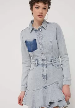 Karl Lagerfeld Jeans rochie jeans mini, evazati imagine