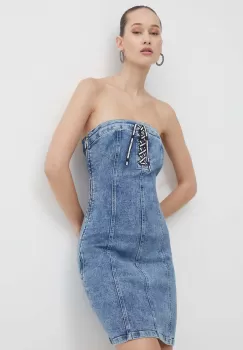 Karl Lagerfeld Jeans rochie jeans mini, mulata imagine