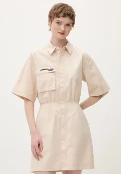 Karl Lagerfeld Jeans rochie tip camasa din bumbac imagine