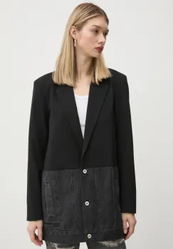 Karl Lagerfeld Jeans sacou culoarea negru, un singur rand de nasturi, uni, A1W14021 imagine