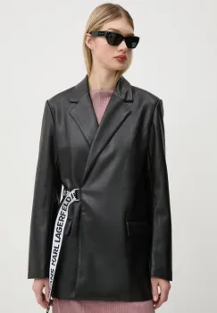 Karl Lagerfeld Jeans sacou culoarea negru, un singur rand de nasturi, uni, A1W14040 imagine