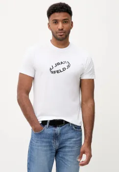 Karl Lagerfeld Jeans tricou culoarea alb, cu imprimeu, A3M17037 imagine