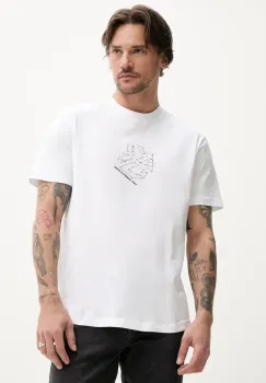 Karl Lagerfeld Jeans tricou din bumbac barbati, culoarea alb, cu imprimeu, A2M17073 imagine