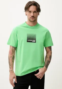 Karl Lagerfeld Jeans tricou din bumbac barbati, culoarea verde, cu imprimeu, A2M17041 imagine