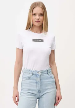 Karl Lagerfeld Jeans tricou din bumbac culoarea alb, A4W17002 imagine