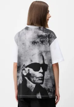 Karl Lagerfeld Jeans tricou din bumbac culoarea alb, A4W17096 imagine