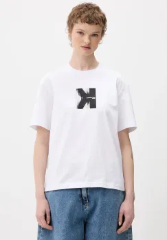 Karl Lagerfeld Jeans tricou din bumbac culoarea alb, B1W17055 imagine