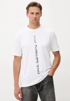 Karl Lagerfeld Jeans tricou din bumbac culoarea alb, cu imprimeu, A4M17021 imagine