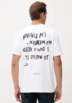 Karl Lagerfeld Jeans tricou din bumbac culoarea alb, cu imprimeu, A4M17027 imagine