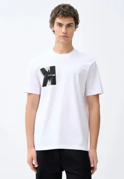 Karl Lagerfeld Jeans tricou din bumbac culoarea alb, cu imprimeu, B1M17066 imagine