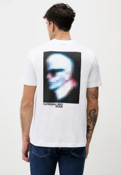 Karl Lagerfeld Jeans tricou din bumbac culoarea alb, cu imprimeu, B1M17069 imagine