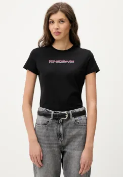 Karl Lagerfeld Jeans tricou din bumbac culoarea negru, B1W17053 imagine