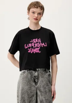 Karl Lagerfeld Jeans tricou din bumbac culoarea negru, B1W17054 imagine