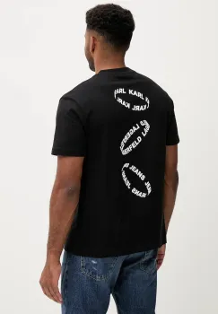 Karl Lagerfeld Jeans tricou din bumbac culoarea negru, cu imprimeu, A3M17031 imagine