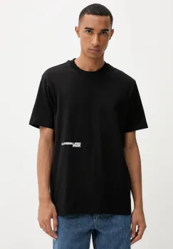 Karl Lagerfeld Jeans tricou din bumbac culoarea negru, cu imprimeu, A4M17024 imagine