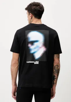 Karl Lagerfeld Jeans tricou din bumbac culoarea negru, cu imprimeu, B1M17069 imagine