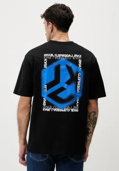 Karl Lagerfeld Jeans tricou din bumbac culoarea negru, cu imprimeu, B1M17073 imagine
