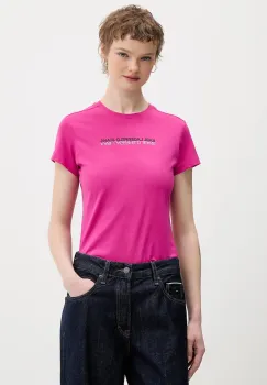 Karl Lagerfeld Jeans tricou din bumbac culoarea roz, B1W17053 imagine