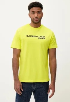 Karl Lagerfeld Jeans tricou din bumbac culoarea verde, cu imprimeu, A1M17002 imagine