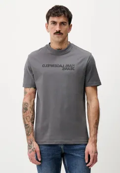 Karl Lagerfeld Jeans tricou din bumbac culoarea verde, cu imprimeu, A1M17002 imagine