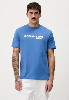 Karl Lagerfeld Jeans tricou din bumbac culoarea verde, cu imprimeu, A1M17002 imagine