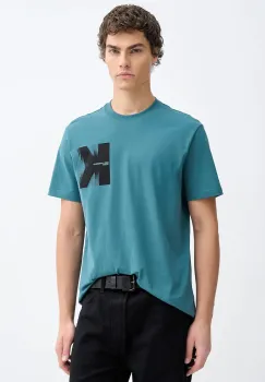 Karl Lagerfeld Jeans tricou din bumbac culoarea verde, cu imprimeu, B1M17066 imagine