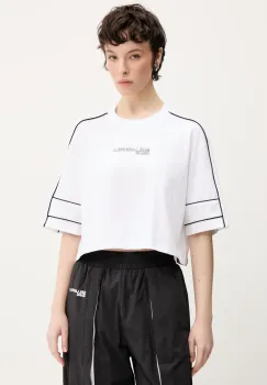 Karl Lagerfeld Jeans tricou din bumbac femei, culoarea alb, A2W17028 imagine