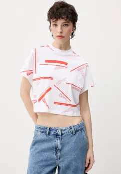 Karl Lagerfeld Jeans tricou din bumbac femei, culoarea alb, A2W17034 imagine