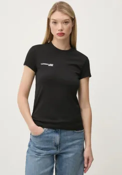 Karl Lagerfeld Jeans tricou din bumbac femei, culoarea negru, A1W17004 imagine