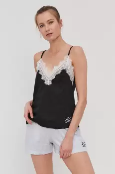 Karl Lagerfeld Maiou de pijama culoarea negru imagine