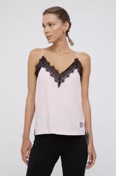 Karl Lagerfeld Maiou de pijama culoarea roz imagine