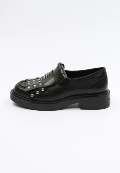 Karl Lagerfeld mocasini de piele MACIE femei, culoarea negru, cu platforma, KL41225 imagine