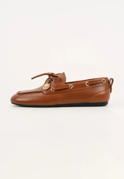Karl Lagerfeld mocasini de piele MARLEE culoarea maro, cu toc plat, KL41325 imagine