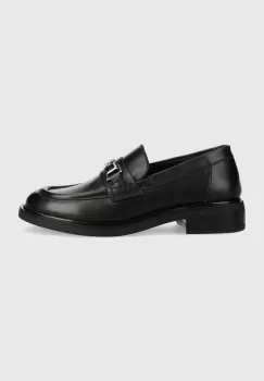 Karl Lagerfeld mocasini de piele PAYTON femei, culoarea negru, cu toc plat, KL41420 imagine